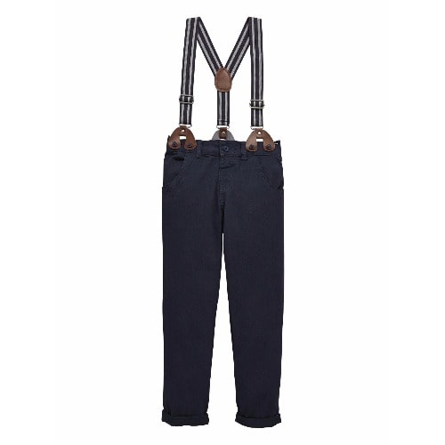 Mini V By Very Boys Navy Chinos With Braces