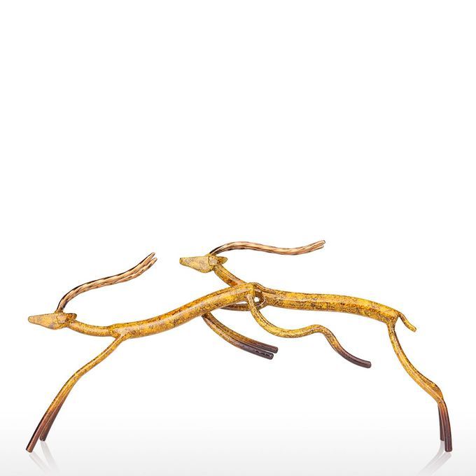 Leaping Antelope Tooarts Iron Sculpture Home Decoration-