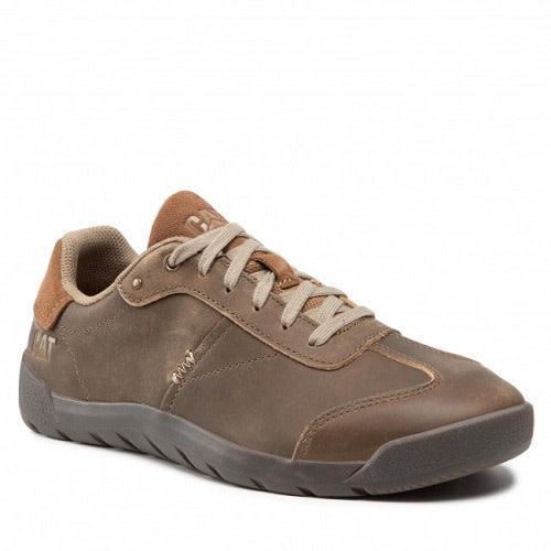 Cat Decisive Black Casual Leather Work Shoe - Brown