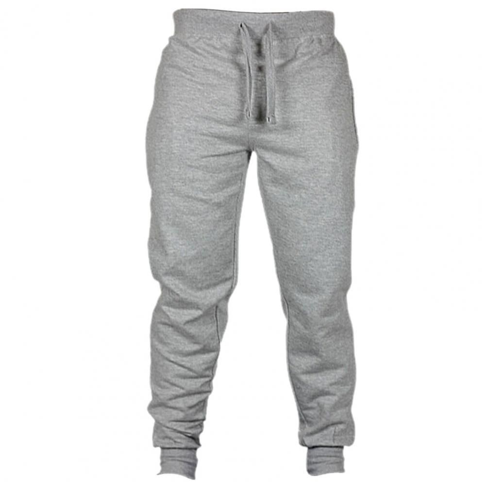 Casual Sports Pants for Mens Sportswear Adjusted Tracksuit Pants for Gym Black Color