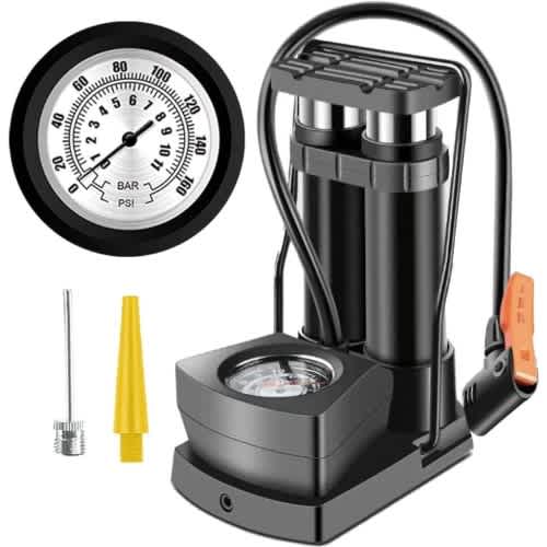 Portable High Pressure Foot Air Pump Heavy Compressor Cylinder with Pressure Gauge