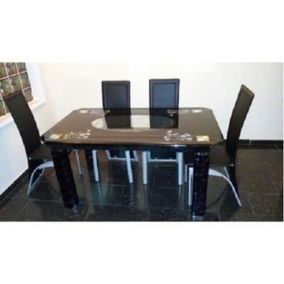 Exquisite Dining Set with 6 Dining Chairs- Black