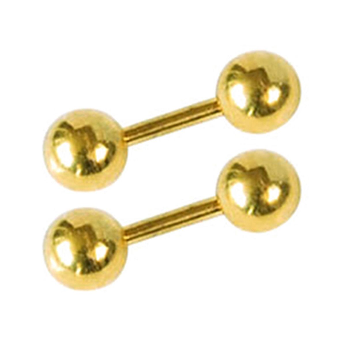 Ear Studs Simple Wear-resistant Men Punk Ball Barbell-Golden
