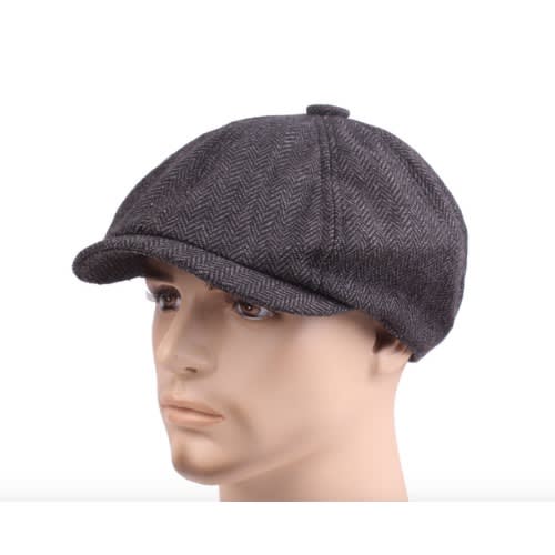 Men's Octagonal Panama Cap Hat - Dark Gray