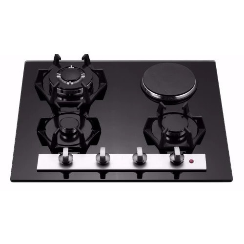 Gs Built-in Tempered Glass Gas Hob Cooker  - 3 Burners  1 Hotplate
