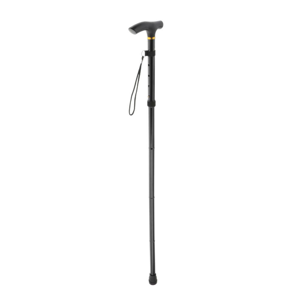 Lightweight Folding Aluminium Walking Stick Walking Cane Black