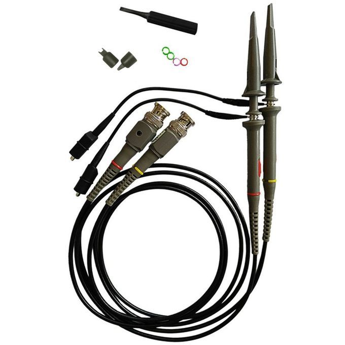 Two P6100 DC 100MHZ Oscilloscope Scope Clip Probe 100MHz For Tektronix HP Gray