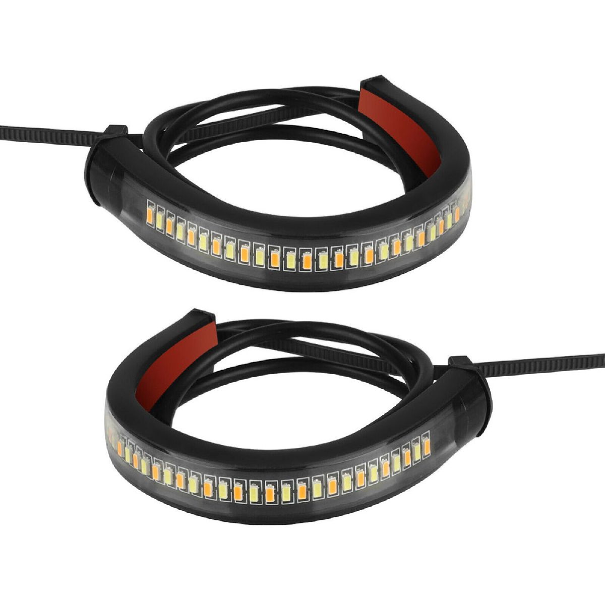 2Pcs Turn Signal Anti-corrosive Plug Play Flowing LED-Black