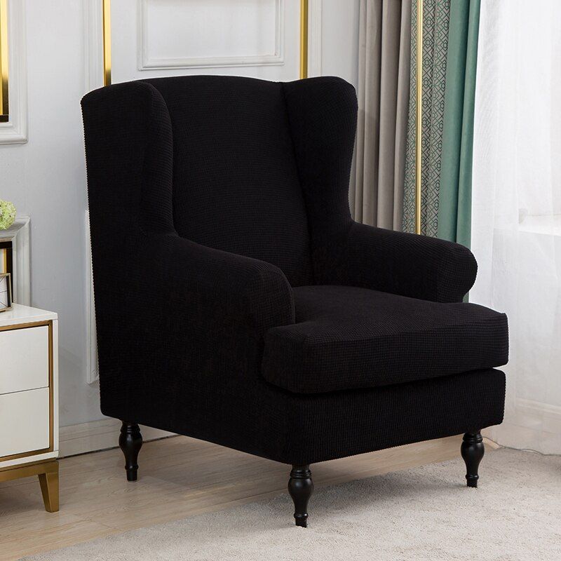 Sloping Arm King Back Chair Cover Elastic Armchair Wingback