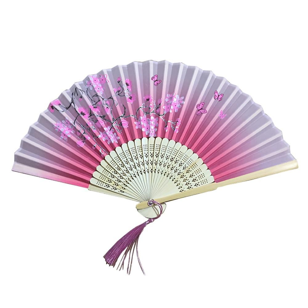 Crafts 1pc L1 Chinese Carved Fans Flower Hand Vintage Fan Decorative Folding Printed Silk Dropshipping Spun Hollow Decoration