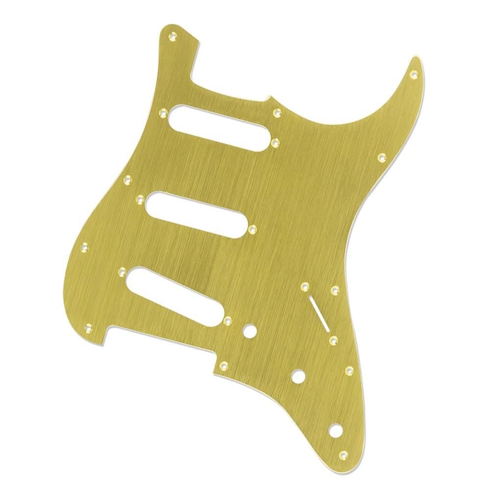 SSS 11-Hole Electric Guitar Strat Pickguard Backplate Cavity Cover for American Standard Guitar Gold