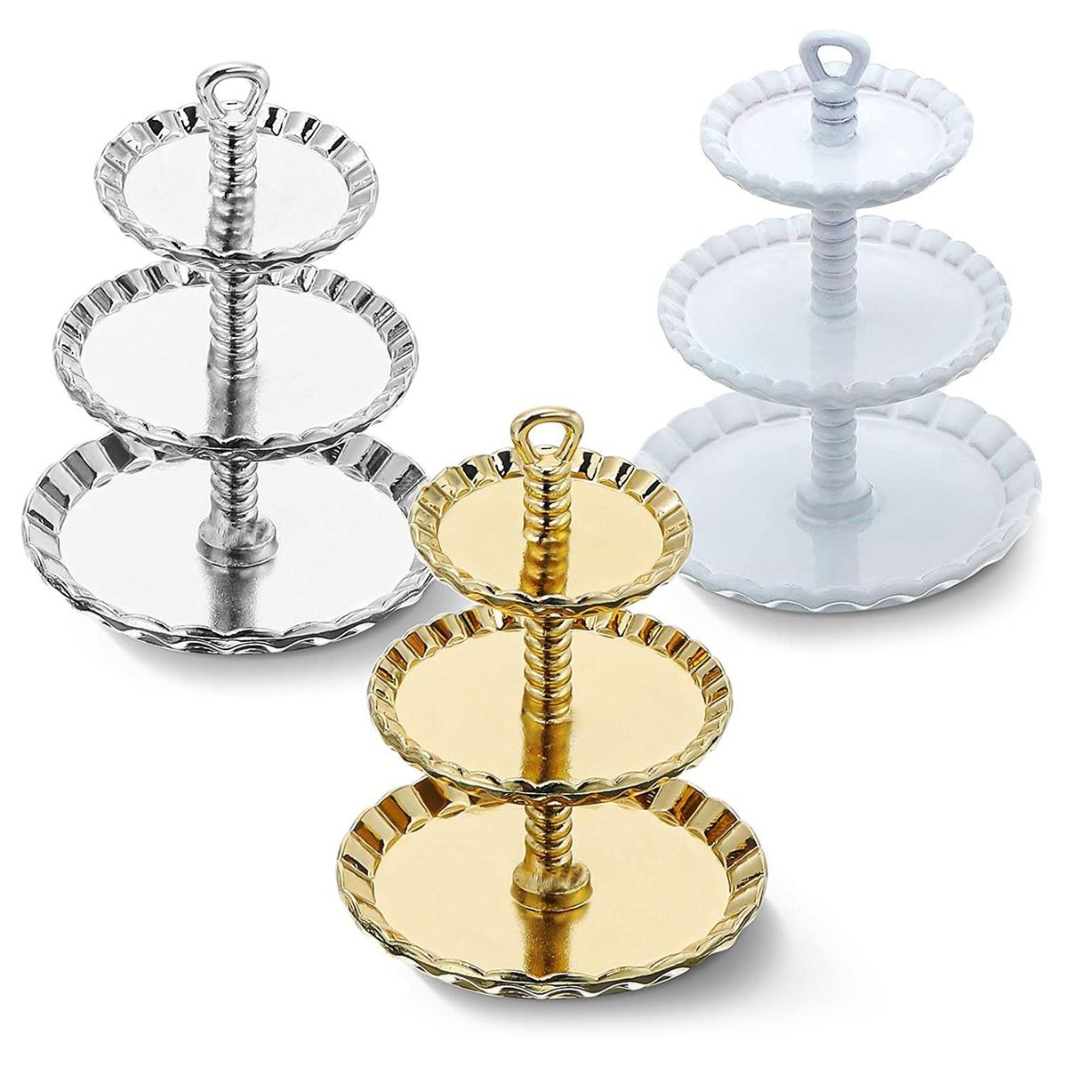 1/12 ,Mini 3-Tier Cupcake Stand Round Dessert Display To