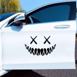 Demon Smiling Face Car Sticker- Black