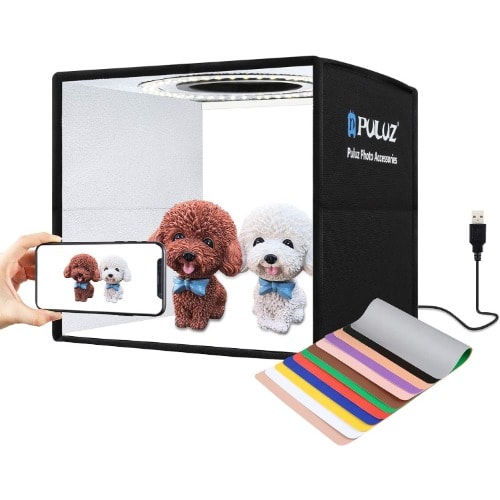 Puluz 25cm Foldable Led Ring Light Studio Box With 12 Background Colors