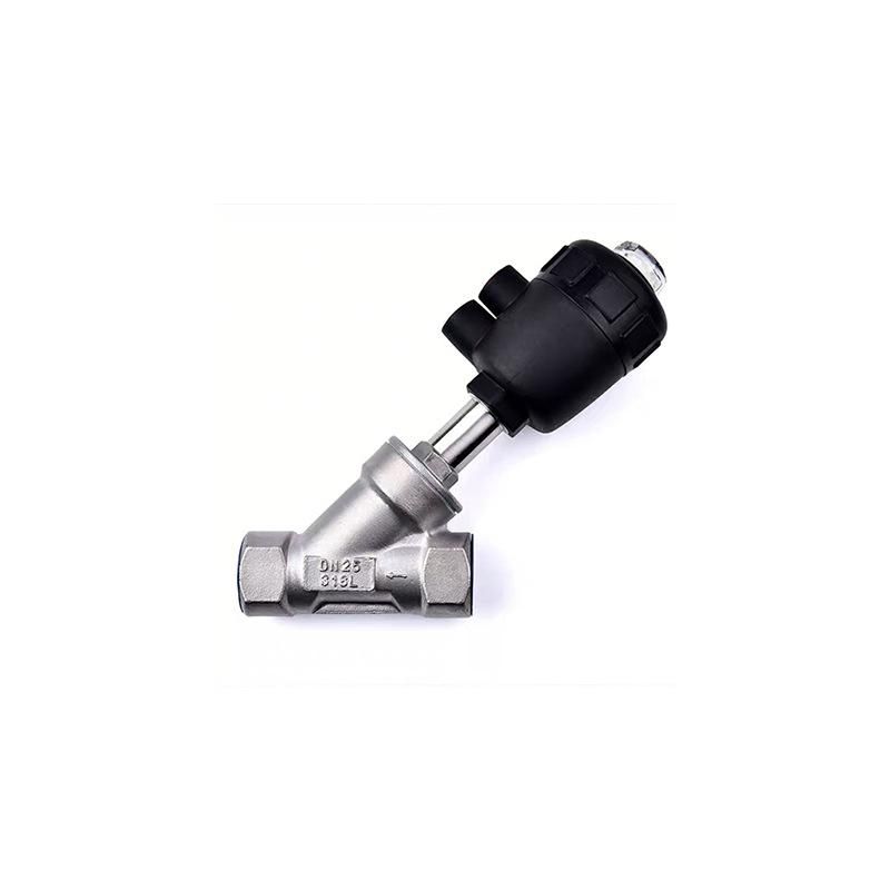 304 Threaded Pneumatic Angle Seat Valve Threaded Flange Type Plastic Head High Temperature Steam Valve Y Type Angle Seat Valve Wholesale