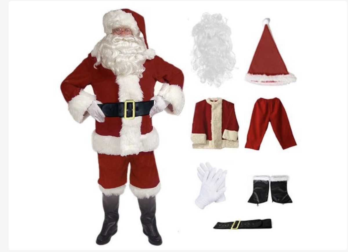 Christmas Adult Santa Claus Costume Cosplay Suit
