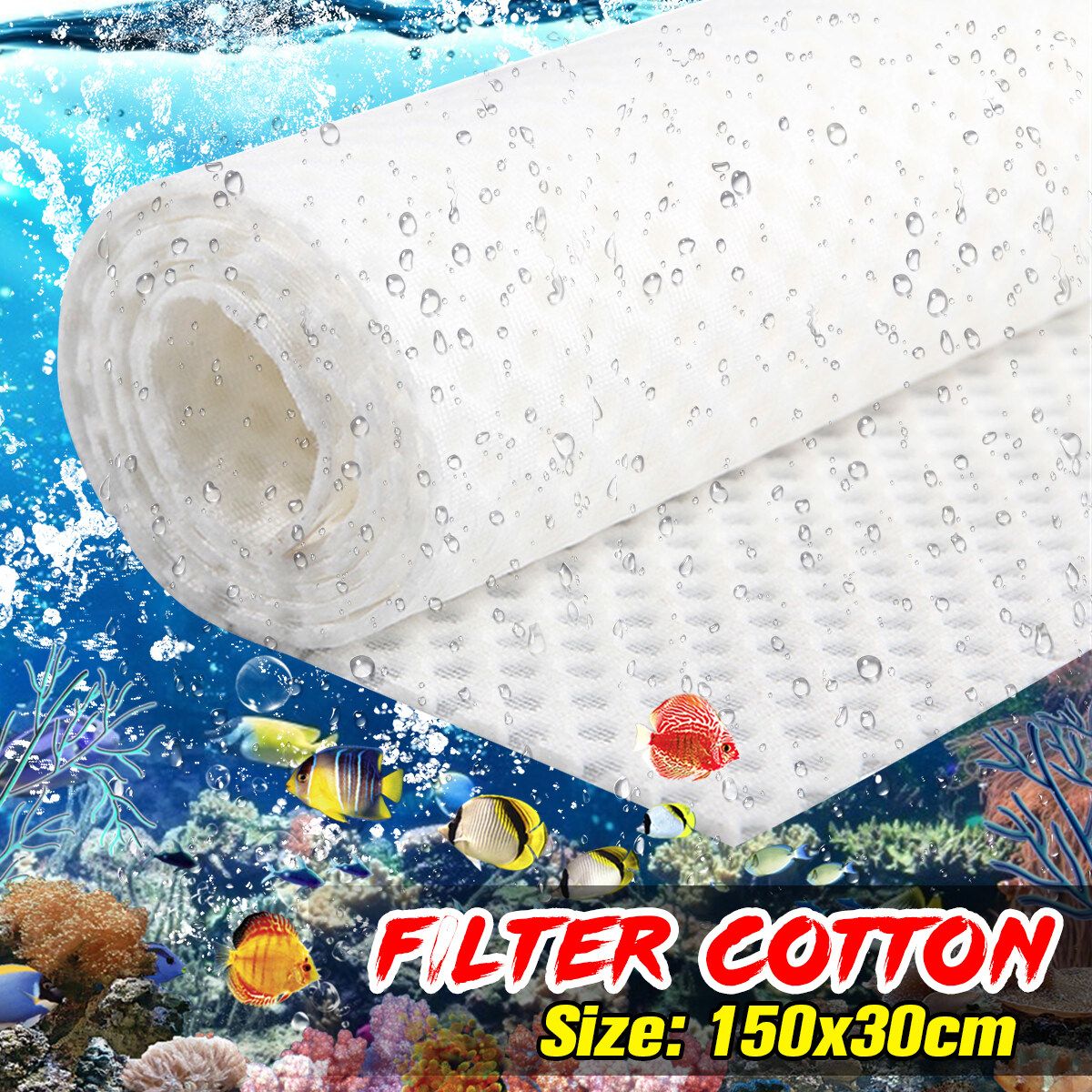White Biochemical Aquarium Fish Tank Foam Filter Cotton Pad Sponge Mat