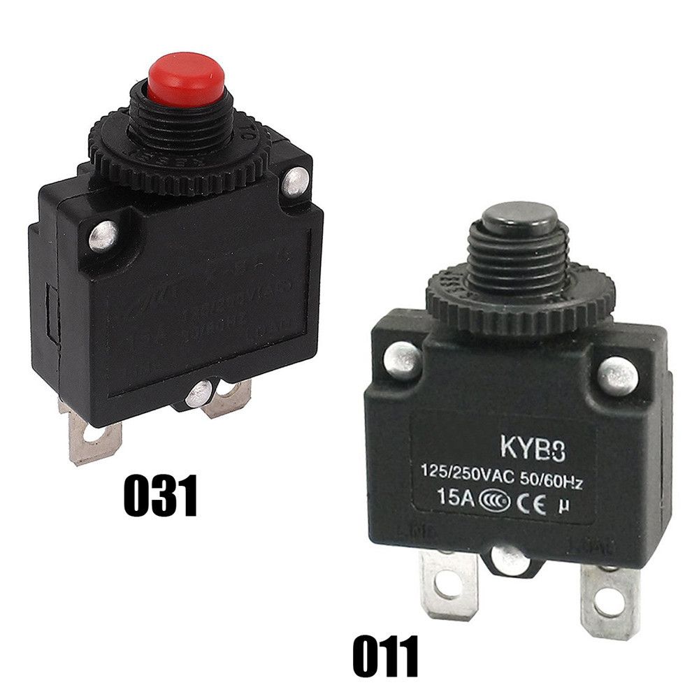 1 PC New AC 125V 250V 15A Push Reset Button Circuit Breaker
