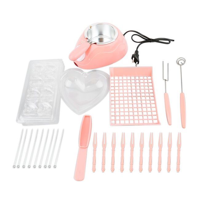 Durable Hot  Ho Olate Melting Pot Ele Tri  Fondue Melter  Hine Set DIY Tool-pink