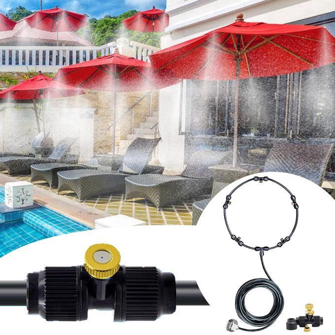Cooling System DIY Patio Lawn Kits Mister Nozzles Greenhouse 12m