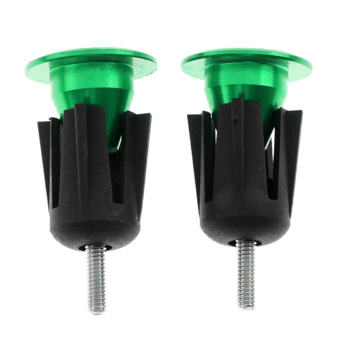 1 Pair Aluminum Bike Bicycle Handlebar Grips   Plug Handle Bar Green