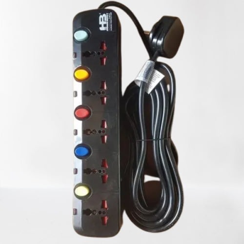 5ways Extension Socket - Black