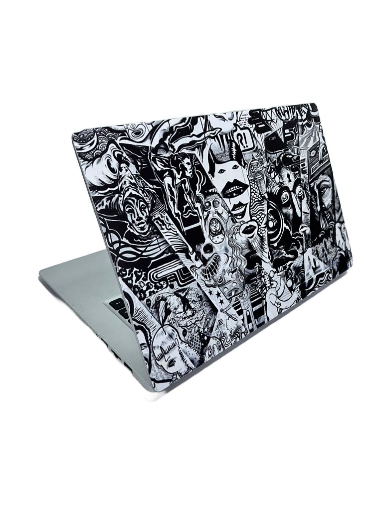Laptop Skin Cover - Black And White Abstract (Pimp Nation)