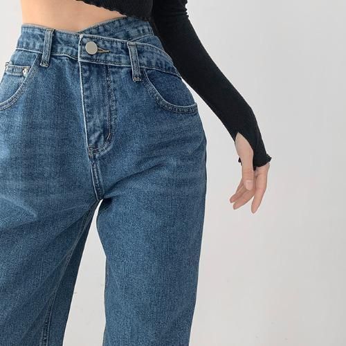 Zhisilao Straight High Waist Jeans Women Vintage Boyfriend Wide Leg Explosive
