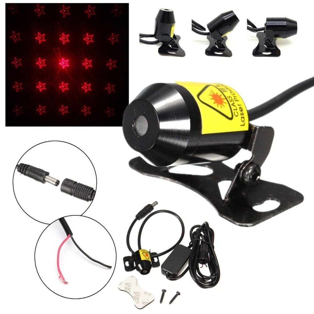 8pcs Car Laser Fog Light Lamp Taillight Anti Collision Rear-End Red Safety Warning Star