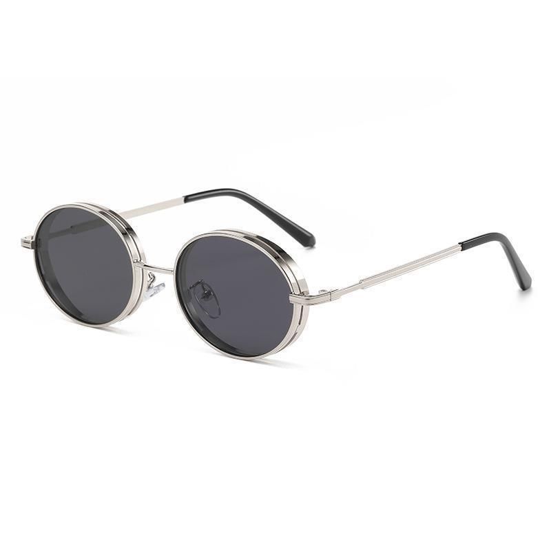 Men's Glasses Oval Metal Punk Couple Sunglasses C6
