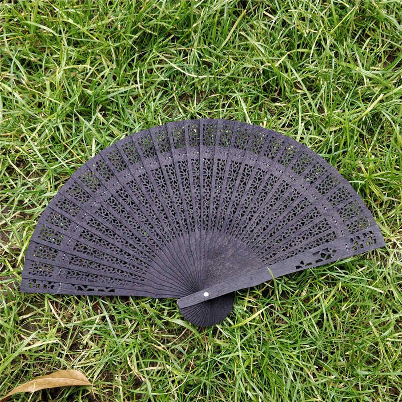 Fragrant #BL5 And Folding Vintage Held Hand Wedding 1pc Chinese Fans Bamboo Mano Favors Fan Hand De Ventilador Carved Gifts