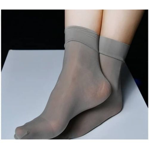 Grey Ankle Sheer Slipper Socks. (5 Pairs Pairs)