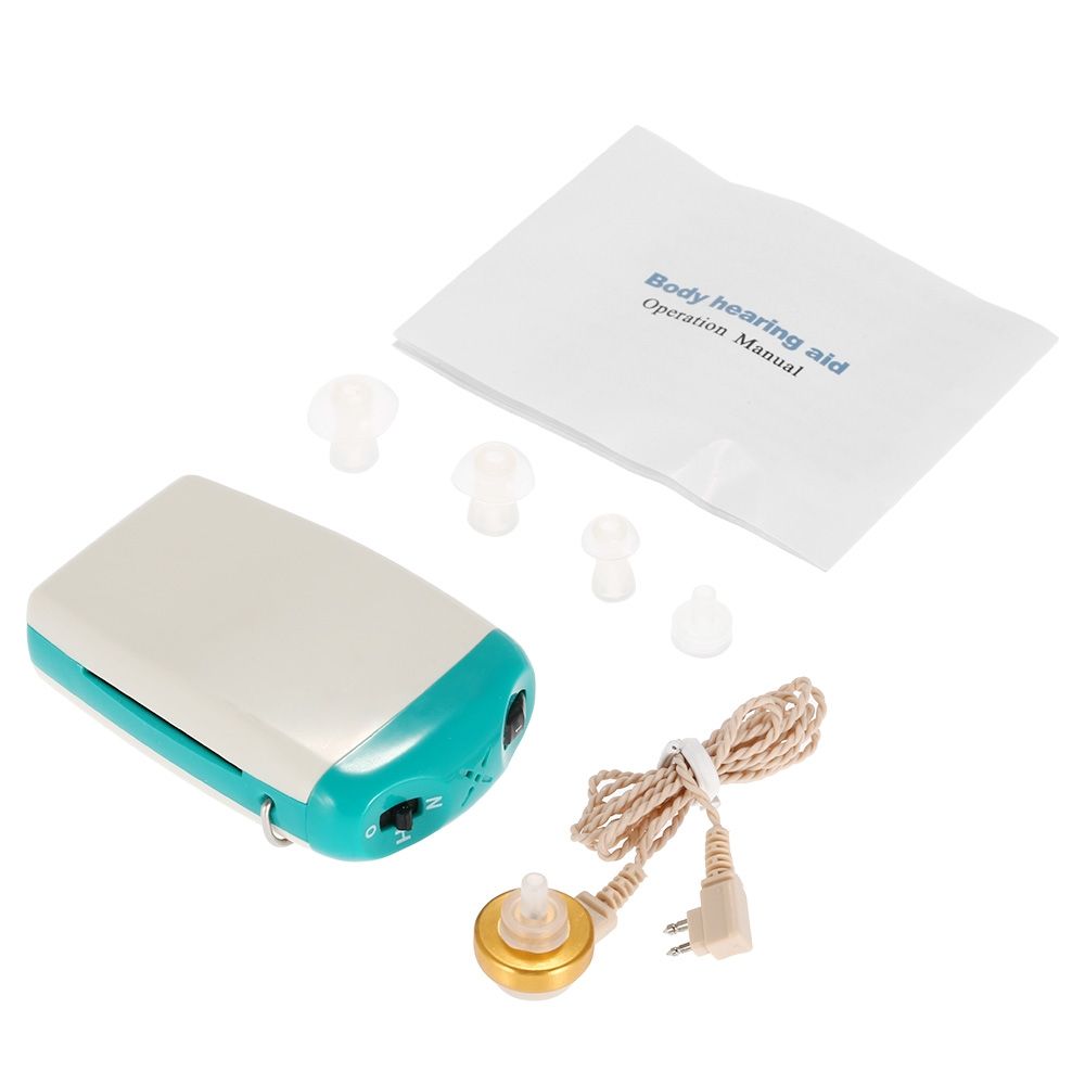 Pocket Hearing Aid Sound Amplifier For Severe Hearing Loss Voice Volume Adjustable With Earplugs