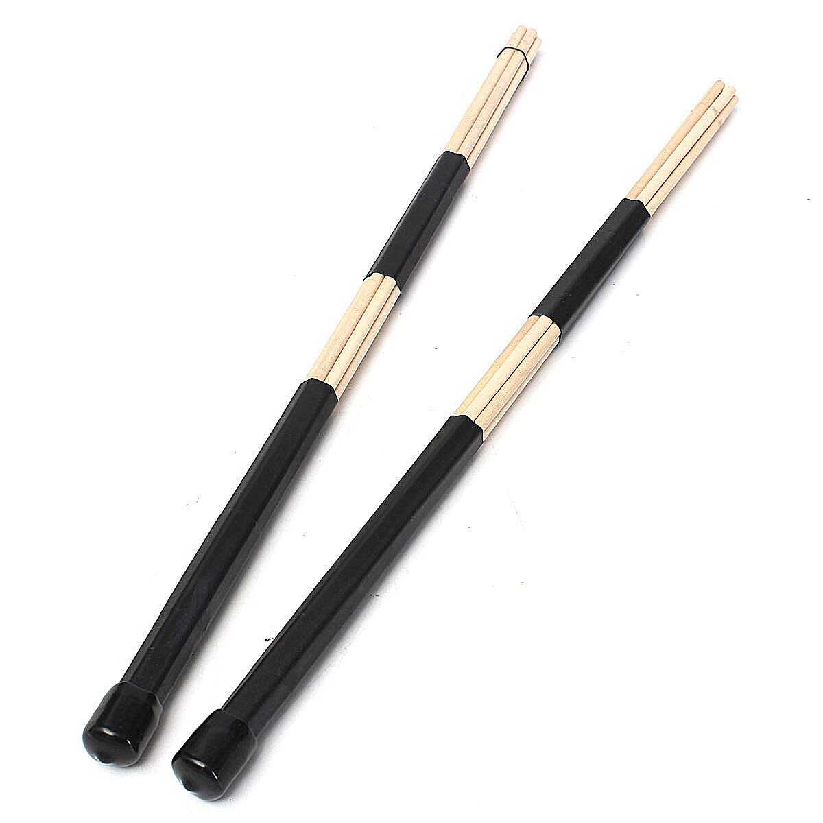 1 Pair Black Wooden Drumsticks Rods Professional Drum Sticks Rubber Handle NEW