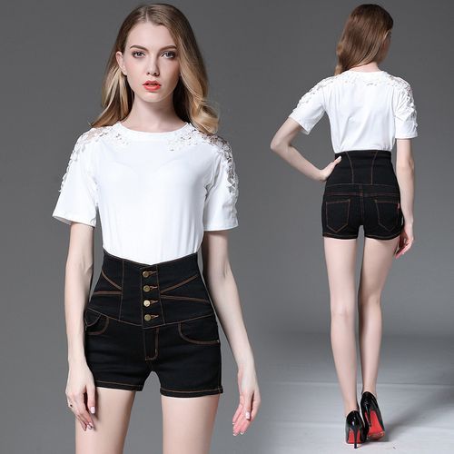 Women's Plus Size Light High Waist Denim Shorts