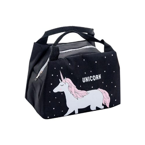 Amal Insulated Thermal Lunch Bag Unicorn - Black