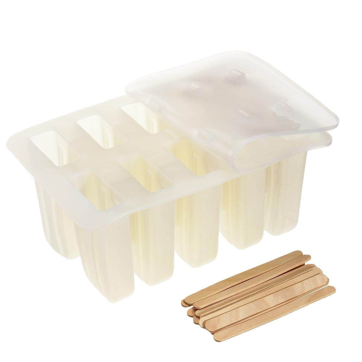 10 Cells Frozen Ice Lolly Juice Maker Mold Mould Popsicle Yogurt Ice White