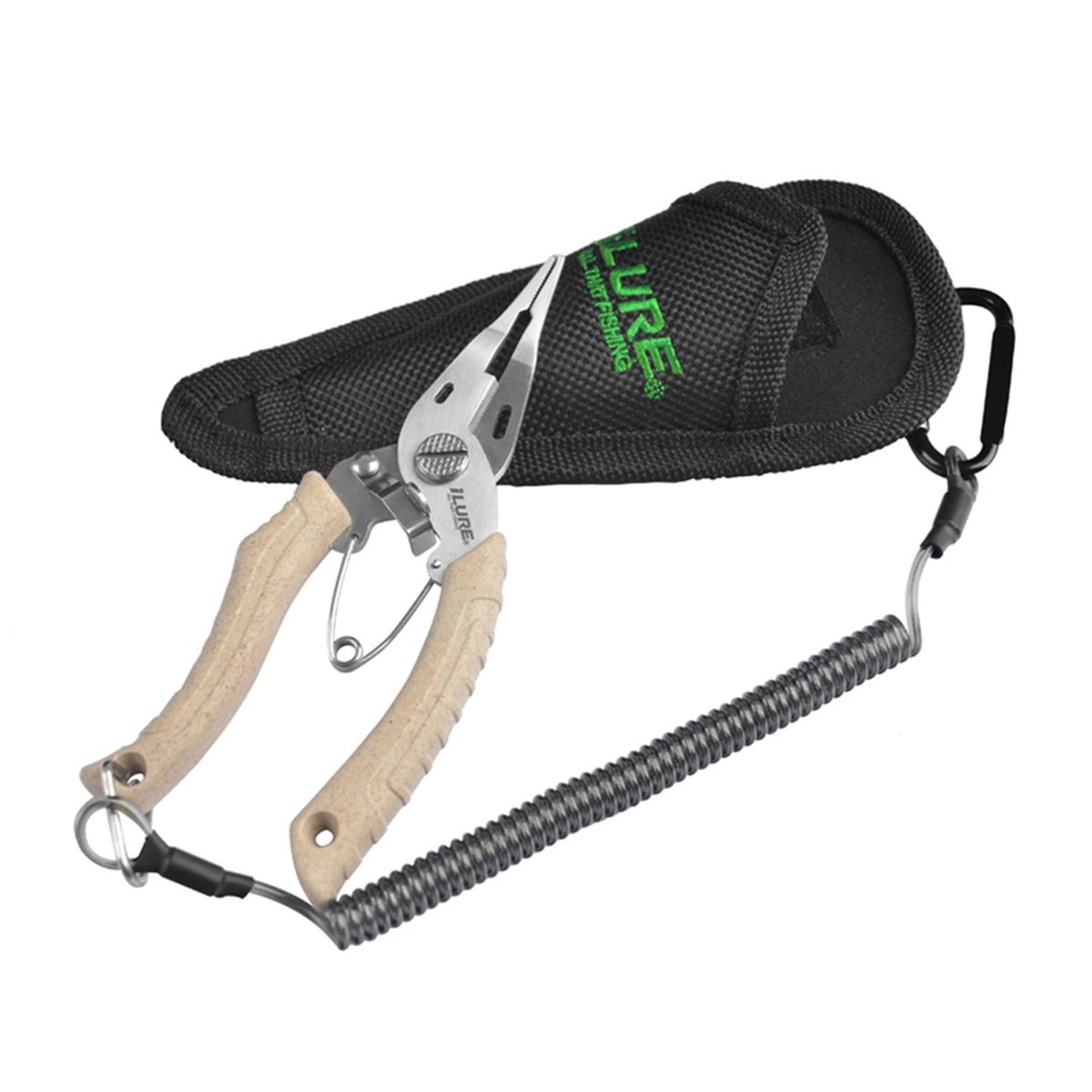 Fishing Pliers Scissors Stainless Steel Fishing Line Cutter Split Ring Pliers Hook Remover Tool with Lanyard and Sheath