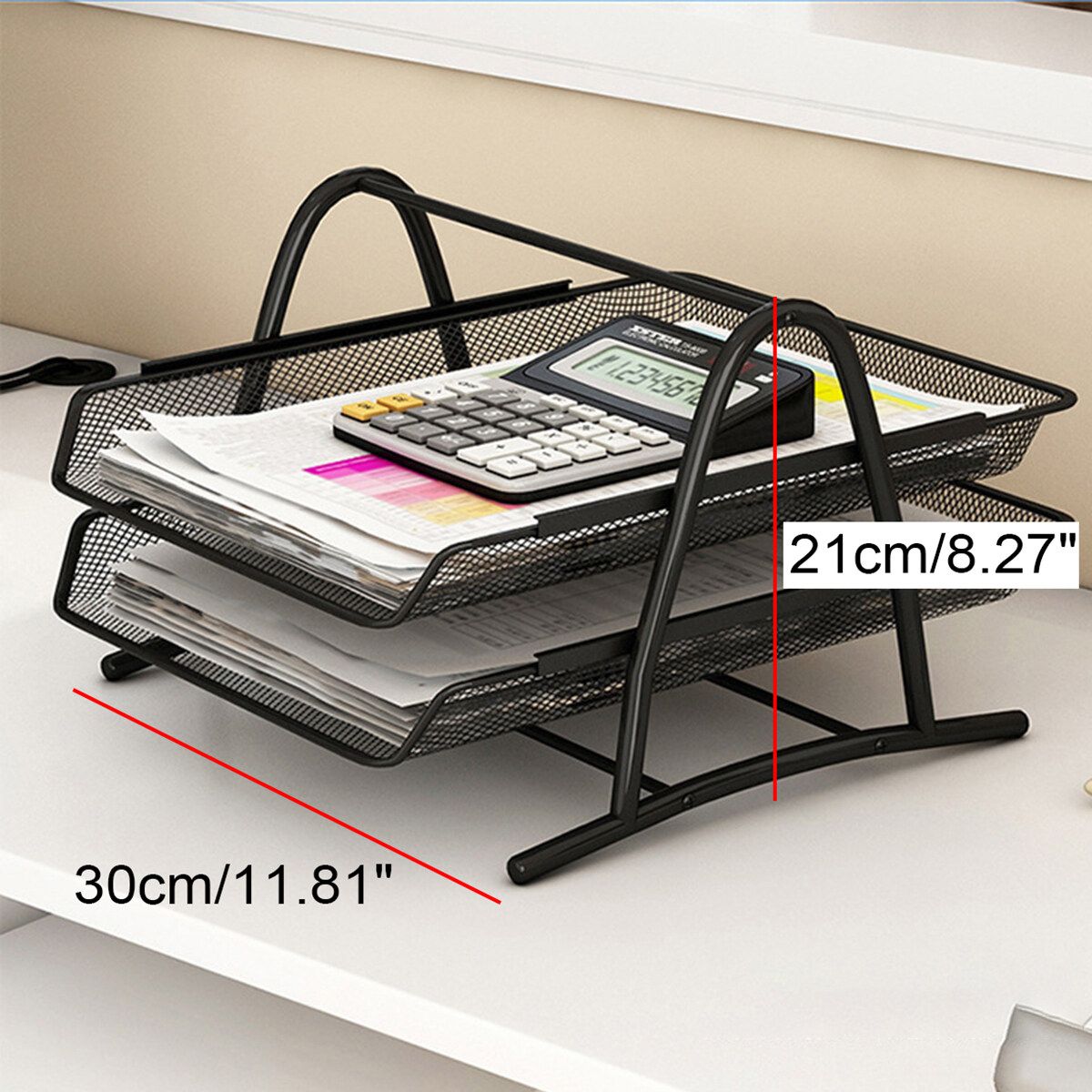 2/3/4 Tiers Desktop Document Paper Letter File Sliding Tray Desk Organiser 2 Tiers