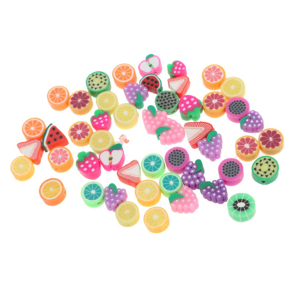50pcs 10mm DIY Jewelry Findings Polymer Clay Beads Fruit