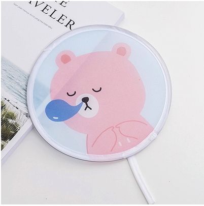 Hand Cartoon Ice For Nylon Pattern Decor Gift Design Party Children Cream Decorative Fans Cool Foldable Fan