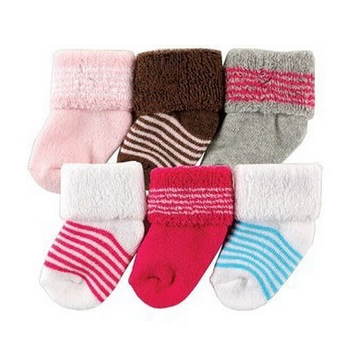 Newborn Girls Socks - 6 Pairs