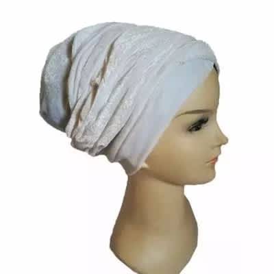 Velvet Turban Scarf - White