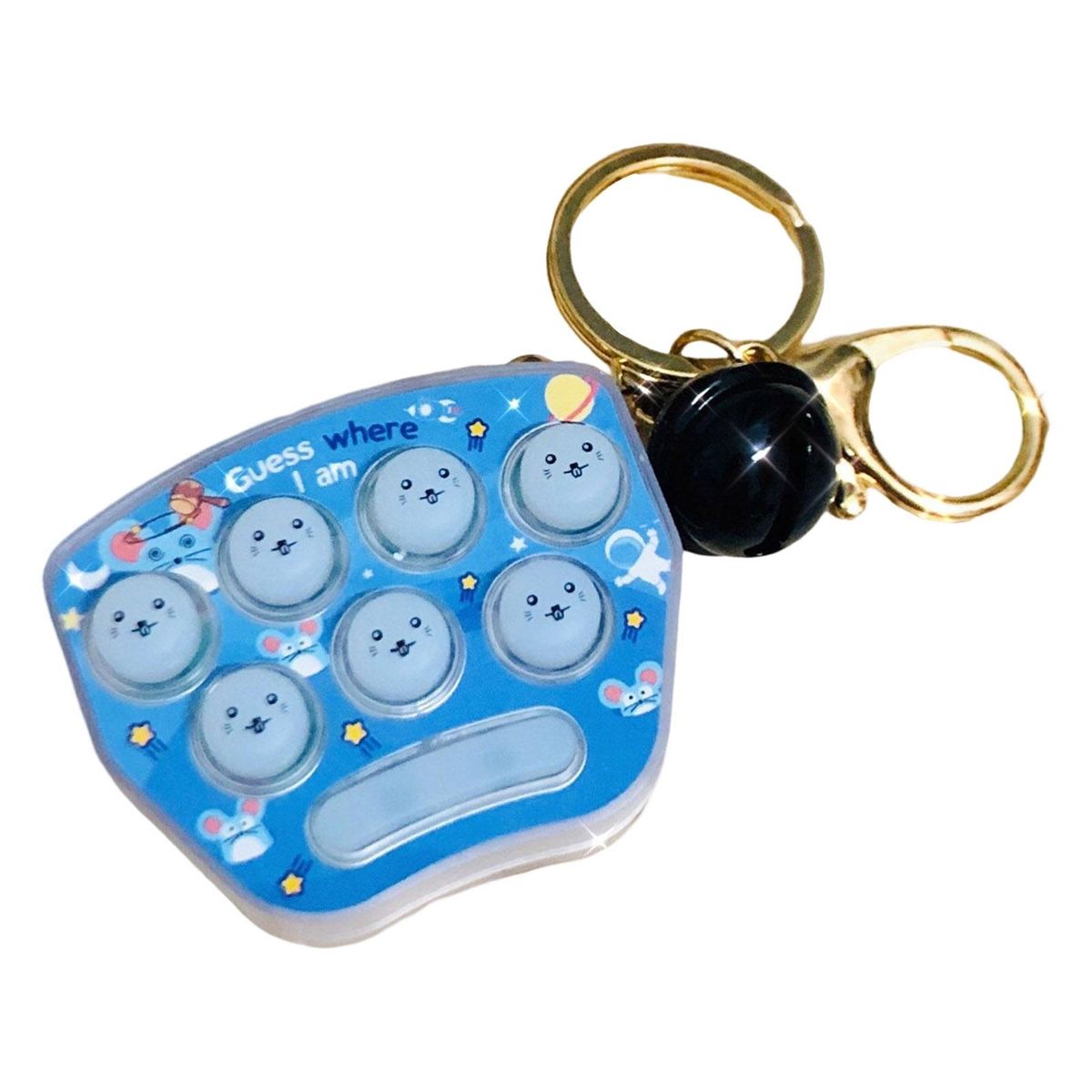 Game Machine Whack-a-mole Mini Portable Game Console Keychain White