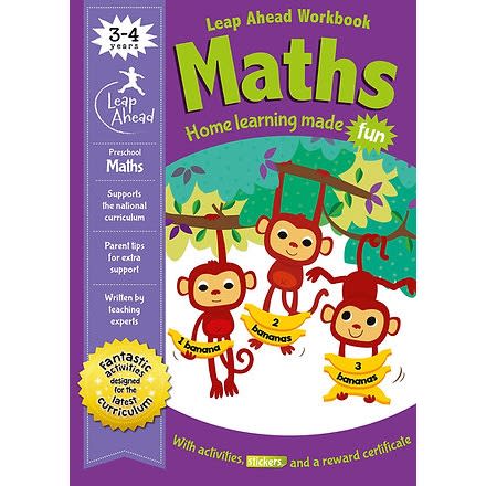 Leap Ahead Workbook Math 3-4 Years, Home Learning Made Fun