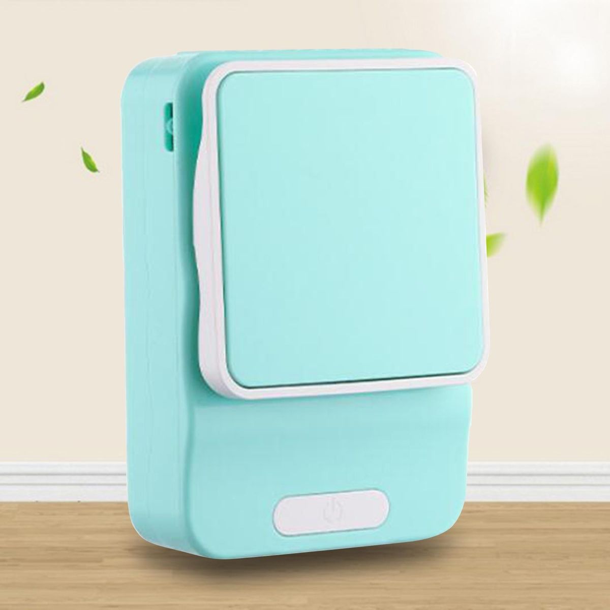 2000mAh Quiet Necklace Fan USB Rechargeable Blue