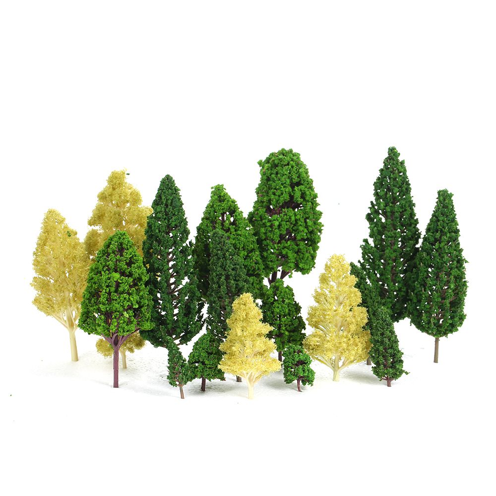 Pack Of 27pcs Model Trees Scenery Layout Train Railway
