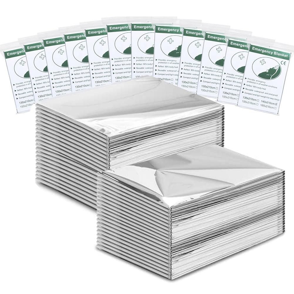12 Pack Emergency Blanket, Thermal Foil Blankets First Aid