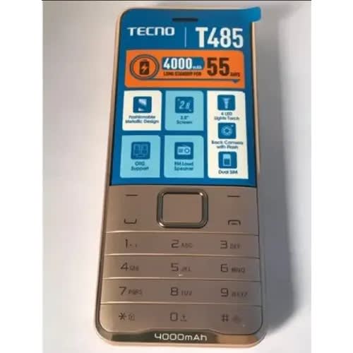 Feature Phone - T485 - 2.8" - 4mb RAM -display - Dual Sim - 4000mAh -gold