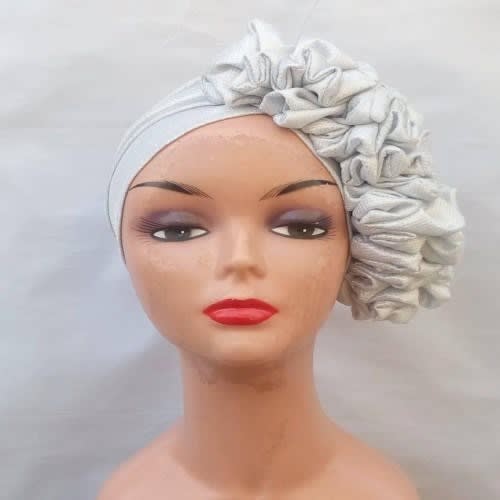 Obaby Side Ruffle Silver Turban